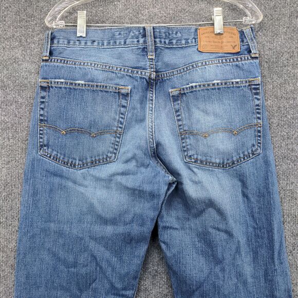 American Eagle Mens Made to Last Jeans Blue 30x30 Relaxed Straight Leg Denim - Picture 7 of 12